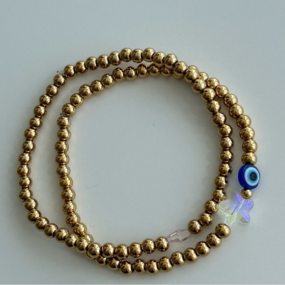 Stainless Steel Gold Beaded Bracelet Set - Picture 4 of 7